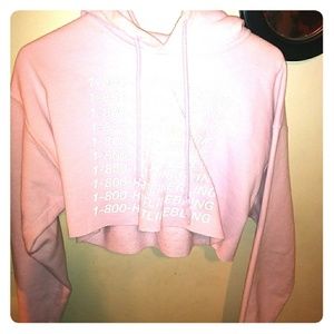 Pink 1800 hotline bling CROPPED hoodie